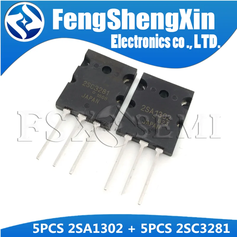 10pcs 5PCS 2SA1302 + 5PCS 2SC3281 K-3P A1302 C3281 TO3P Moči Tranzistorjev