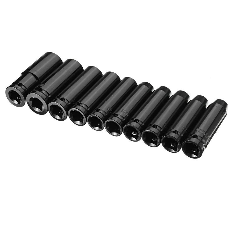 10Pcs 8-24 mm 1/2 palčni Pogon Deep Impact Socket Set Težka Meritev Garaža Orodje Za Ključa Adapter Ročno Orodje Set