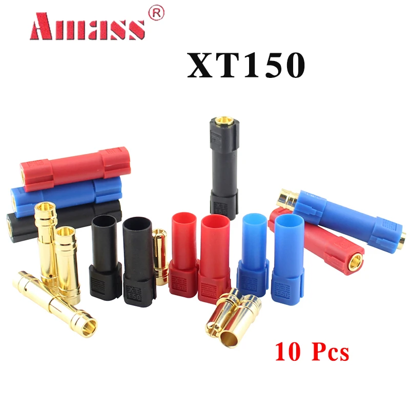10Pcs AMASS XT150 Priključek Tok Moški Ženski Vtič 6 mm Zlato Banana Bullet Plug