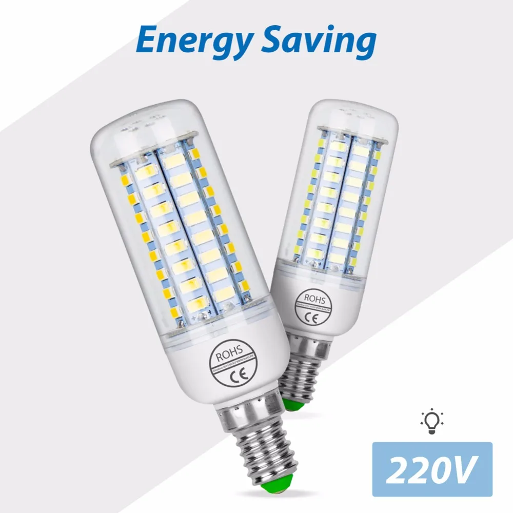 10PCS E27 LED Žarnica E14 scenografija, 220V SMD 5730 LED Žarnica 3W veliko Energije, Energetsko Varčna Led Lestenec 24 36 48 56 69 72leds