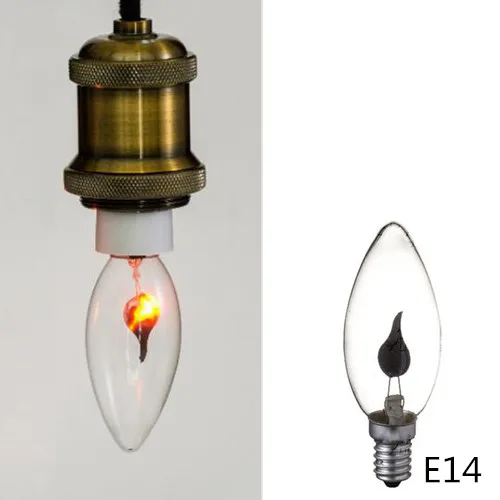 10PCS Edison Žarnica E14 E27 3W C35 C35L Plamen, Ogenj Razsvetljavo Letnik Utripanje Vpliva Volfram Roman Sveča Nasvet Žarnica Oranžna