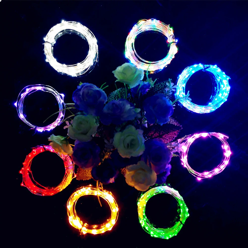 10pcs LED Niz Lahka Baterija Upravlja Iver Žice Pravljice Garland Luči Božič na Prostem, Poroke, Rojstni dan Doma Patry Dekoracijo