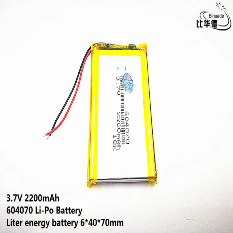 10pcs Litrski energijo baterije Dobro Qulity 3,7 V,2200mAH 604070 Polimer litij-ionska / Litij-ionska baterija za tablični računalnik BANKE,GPS,mp3,mp4
