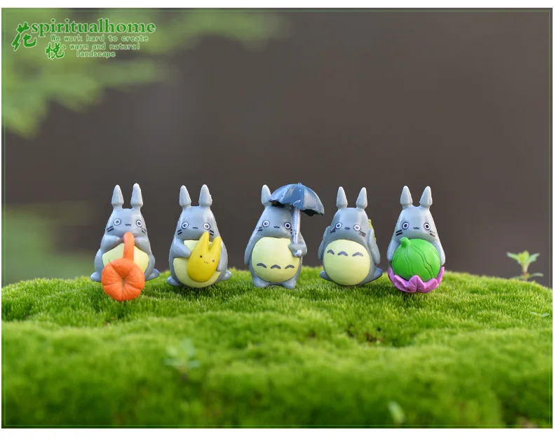 10pcs Majhne Lutke iz Miniaturne Figurice Mikro-pokrajina Totoro Ustvariti Sočna Okras Miniaturni Oprema Doma Dekor