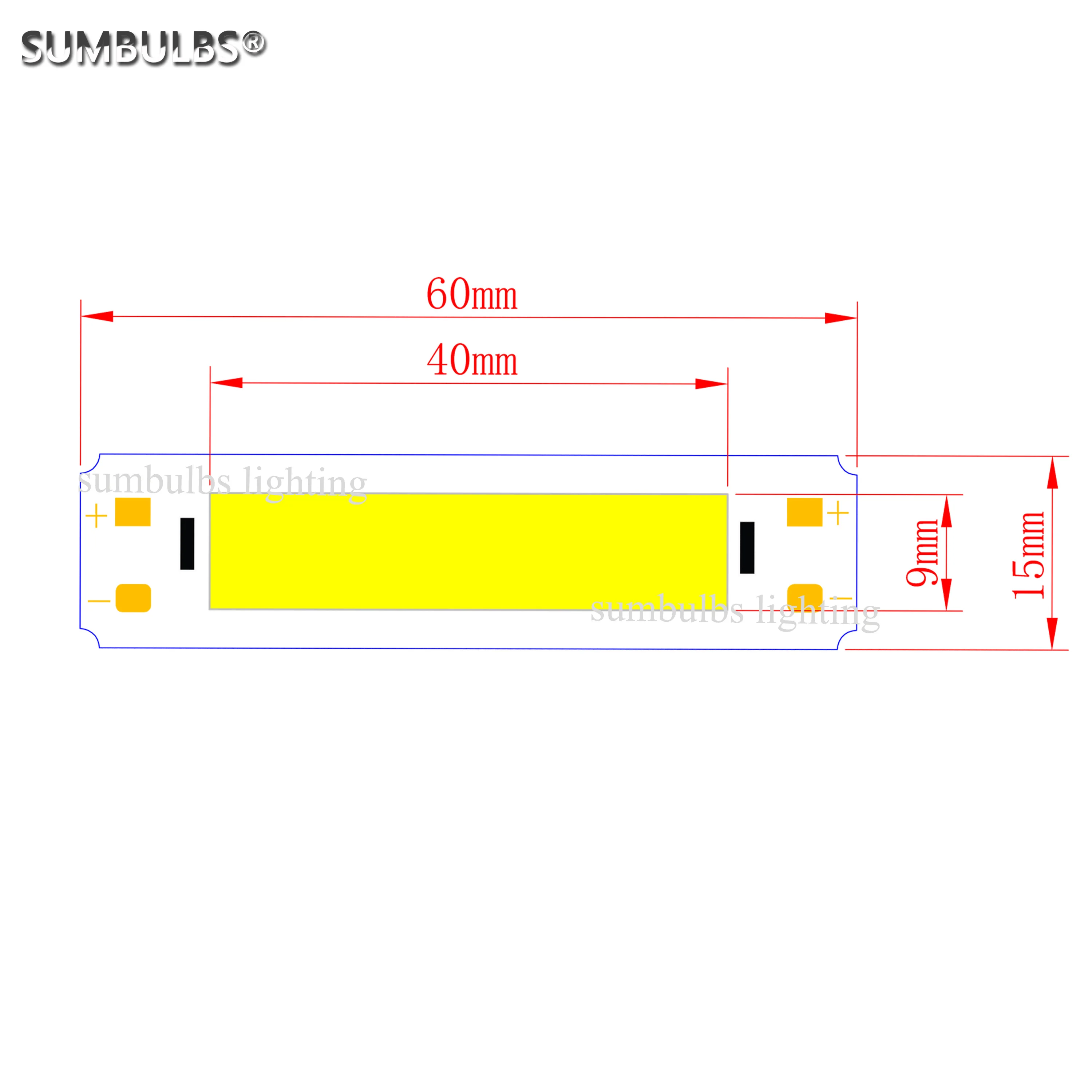 10pcs masovno prodajo DC 5V cob led BAR strip vir svetlobe za DIY ultrath USB led osvetlitev 2W 60*15 mm 60 mm svetilka čip toplo hladno bela
