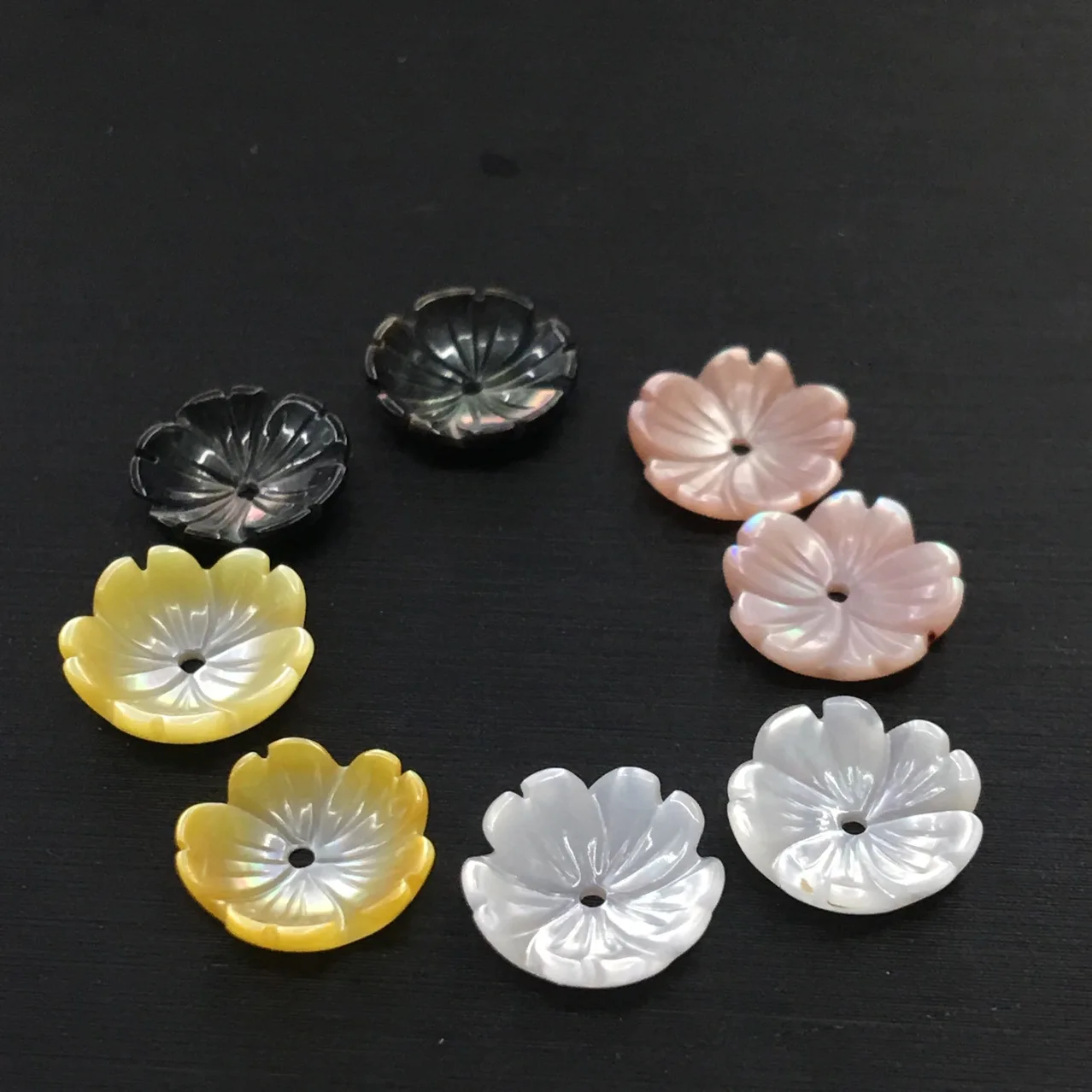10pcs modeli štirih barv pet cvetnih listov skledo v obliki lupine cvet uhani diy svoboden kroglice zapestnico, nakit, dodatki za 8-10 mm