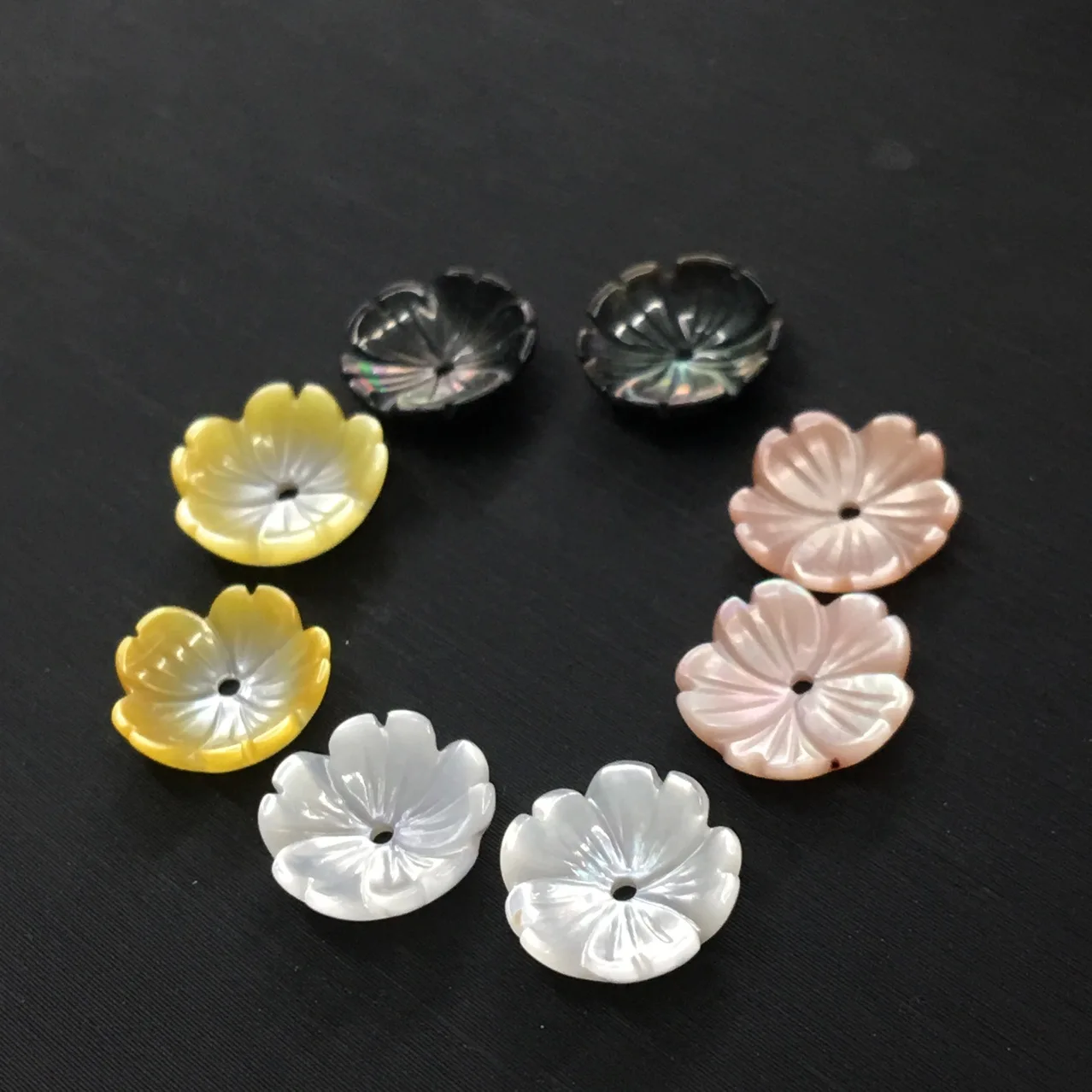 10pcs modeli štirih barv pet cvetnih listov skledo v obliki lupine cvet uhani diy svoboden kroglice zapestnico, nakit, dodatki za 8-10 mm