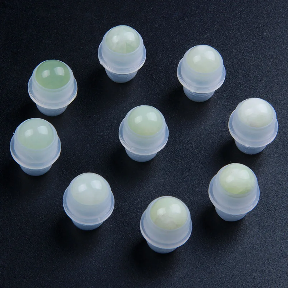 10pcs Naravnih Green Jade Kamni za Eterično Olje Parfum Steklenice 10 ml Gemstone Valj, Žogice 10 mm Kristali po Meri