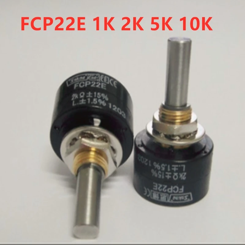10pcs natančnost prevodni en zavoj potenciometer FCP22E 1K 2K 5K 10K ročaj 360-stopinjski zavoj