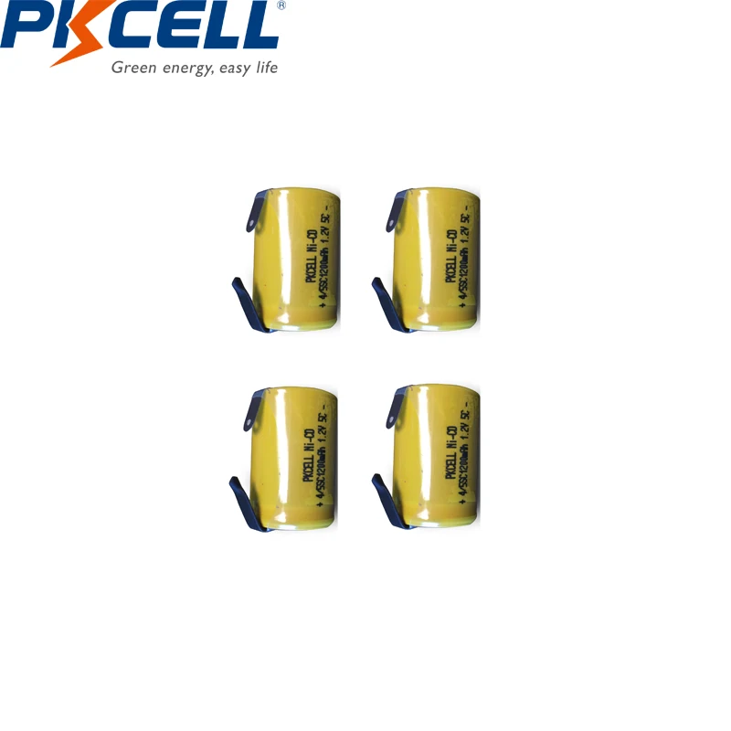 10PCS PKCELL 4/5 SC Sub C 1,2 V nicd Baterije 1200MAH SC Rrechargeable baterije varjenje z zavihki za električni vrtalni vijačnik