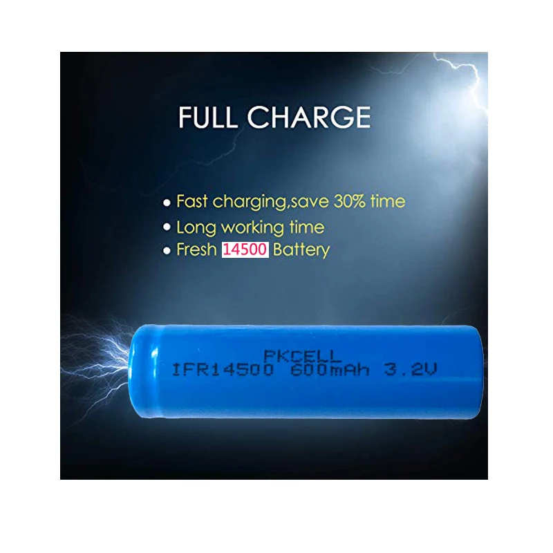 10PCS PKCELL AA Baterije 3.2 v IFR 14500 lifepo4 baterije za ponovno polnjenje baterije AA ravno top za Sončne Luči