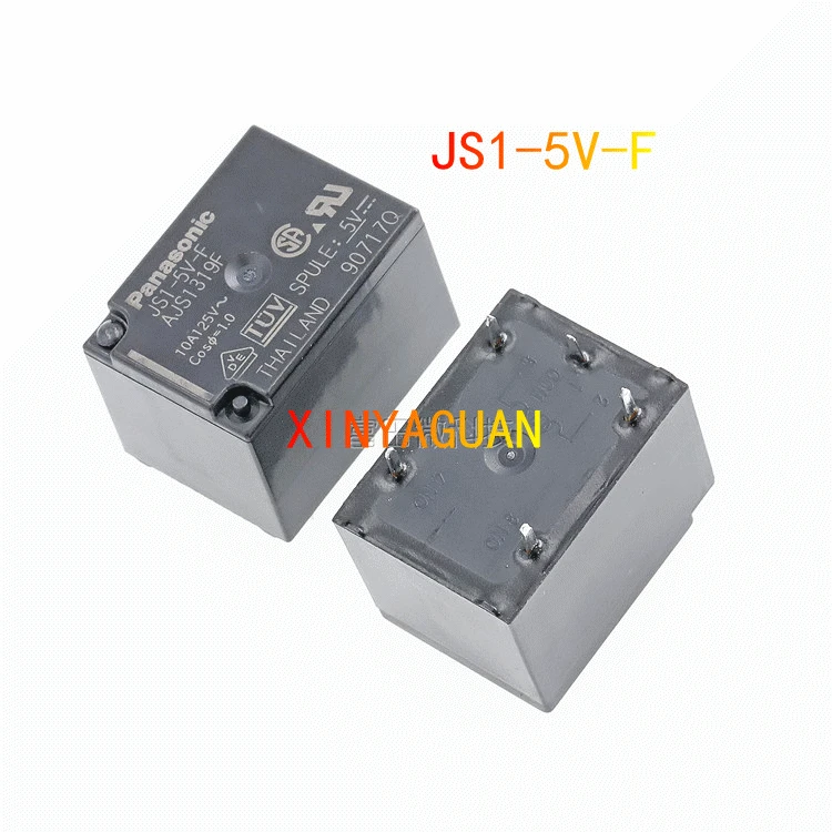 10Pcs prvotna moč rele JS1-5V-F AJS1319F JS1-12V-F AJS1311F JS1-24V-F AJS1312F 5pin 10A125V lahko nadomestijo G5LA-14 5 12V 24V