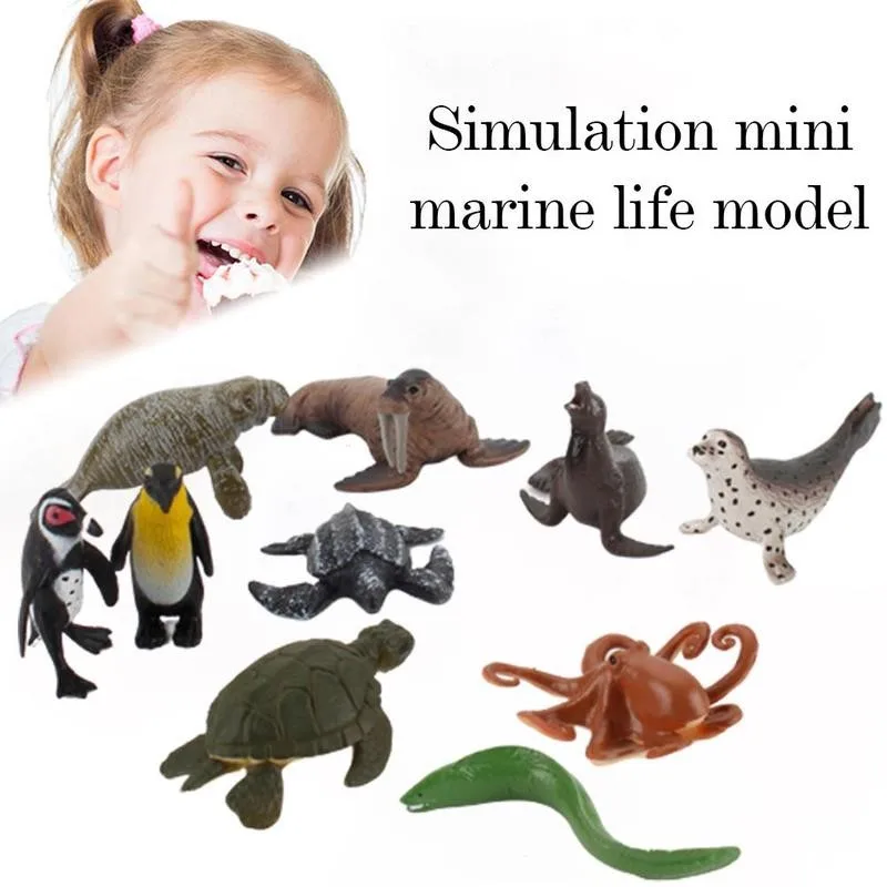 10pcs/set Simulacije Mini Morskega Življenja Modeli Igrača Ljubek Morska Žival Simulacijskih Modelov Ornament Otrok Modeli Zbiranja Darilo