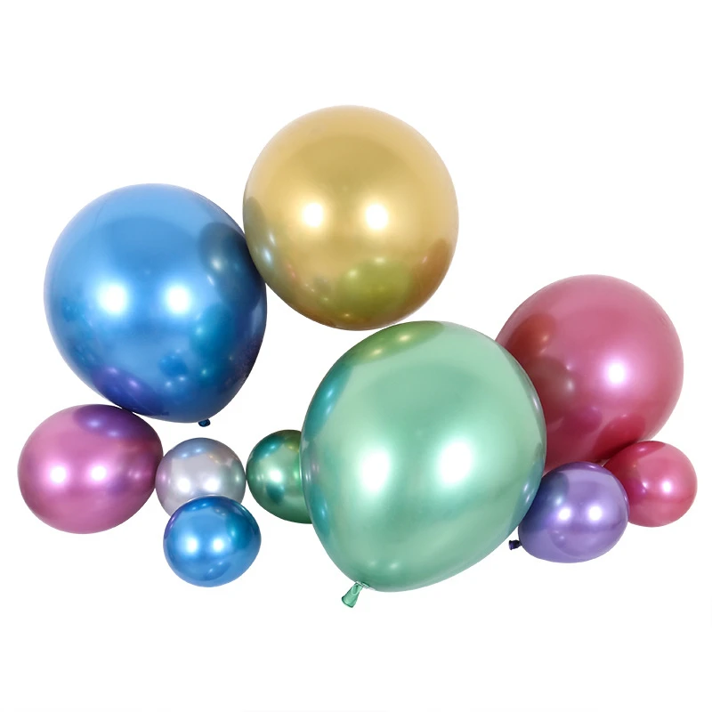 10pcs/set svate, Dekoracijo Chrome Balon 18 Inch 7g Kovinski Latex Balon Happy Birthday Party Kovinski Latex Balon
