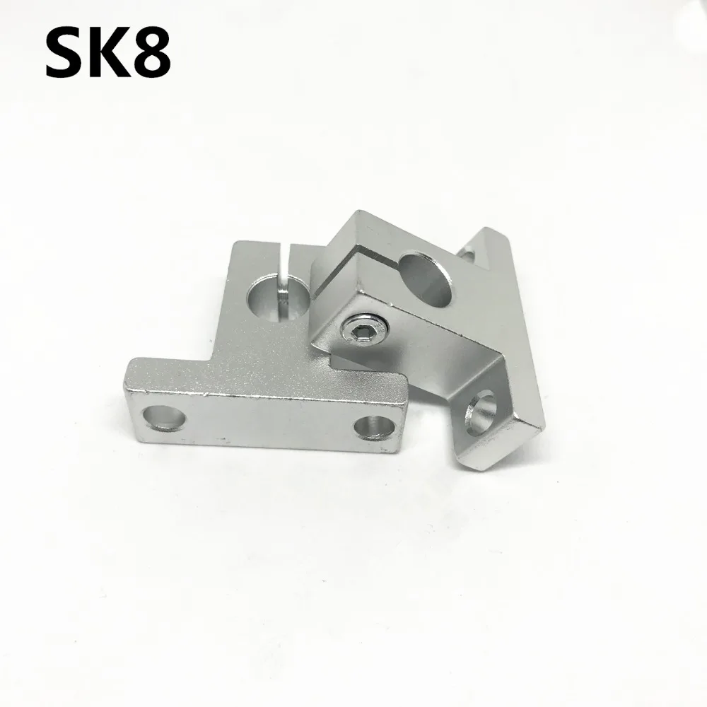 10pcs SK8 8 mm linearnih ležajev železniškega gredi podporo XYZ Namizni CNC Usmerjevalnik SH8A Brezplačna Dostava