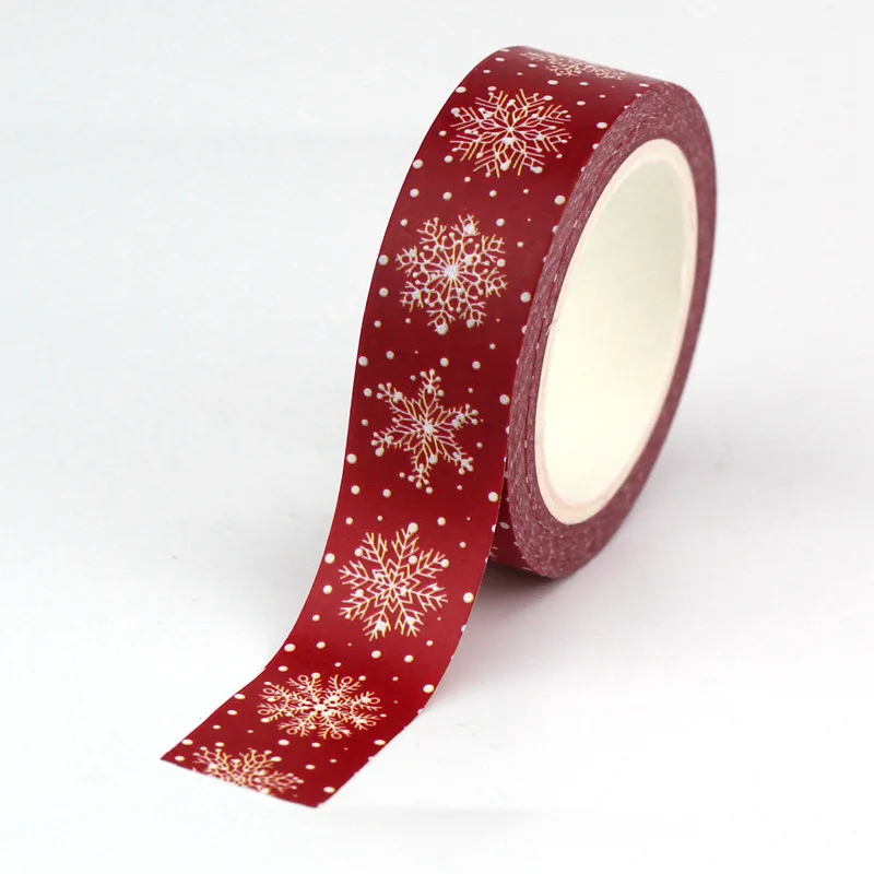 10pcs/veliko Dekor Božič bele snežinke na rdeče Washi Trakovi DIY Scrapbooking Nalepke, Samolepilne Maskirni Trak Kawaii Papeleria