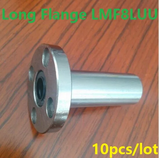 10pcs/veliko LMF8LUU 8 mm 8*15*45 mm dolgo vrsto okrogle Prirobnice linearni žogo gibanja ležaji tulko za CNC deli 8x15x45mm