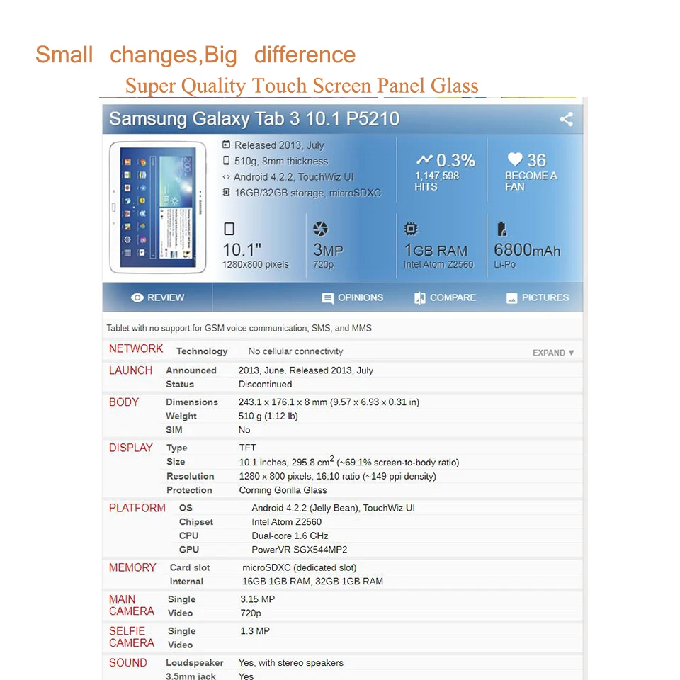10Pcs/Veliko Za Samsung Galaxy Tab 3 10.1 P5200 P5210, Zaslon na Dotik, Računalnike Plošča Senzorja P5200 Sprednji Zunanji Stekla, Zamenjava