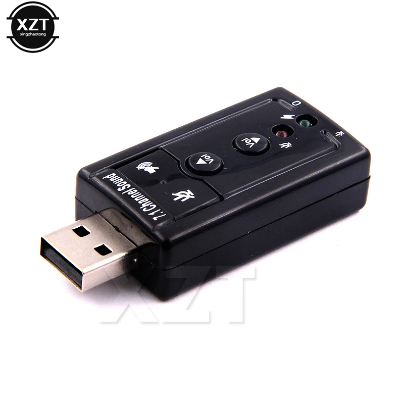 10pcs/Veliko Zunanjih VIRTUALNI 7.1 USB ZVOČNO KARTICO vmesnik USB 2.0 in Mikrofon Zvočnik, Audio Slušalke Mikrofon 3.5 mm Jack Pretvornik