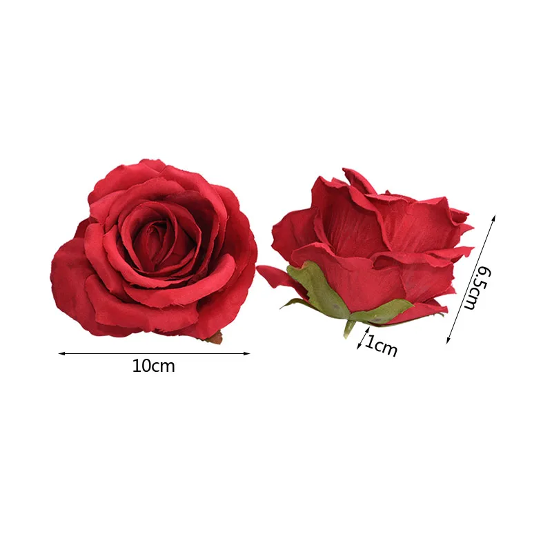 10pcs10cm Flanela Tkanine Rose Glav Velike Cvetje Umetno Scrapbooking Plovila za Poročno Dekoracijo Festival Stranka Doma Dekor