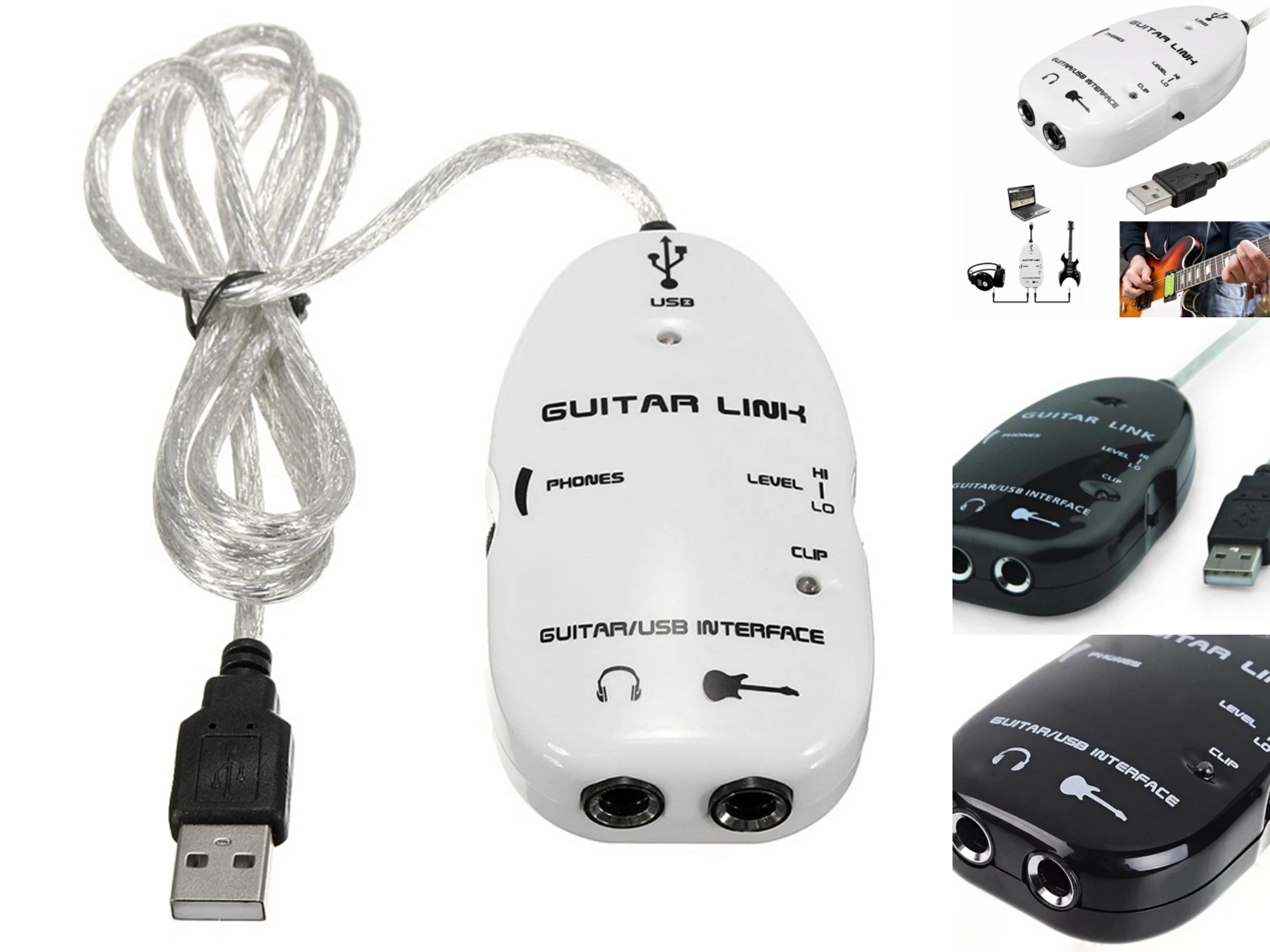 10X Trgovini Kitare Kabel Audio Vmesnik USB Povezavo Kabel Adapter za MAC/PC Snemanje Pribor Za Kitaro Igralcev