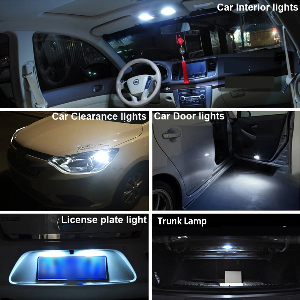 10x W5W LED Žarnica T10 Notranjost Avtomobila Luči Za Ford Focus 2 3 MK2 MK3 Fiesta Fusion Ranger Kuga S Max C Max MK5 Mustang Pobeg 12V