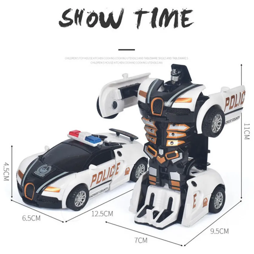 11 cm Potegnite Nazaj En Korak Preoblikovanja Deformirana Robot Modela Avtomobila Igrače Za Fante, Otroci 2 V 1 Vozilo Izobraževalne Robot Igrača Darilo
