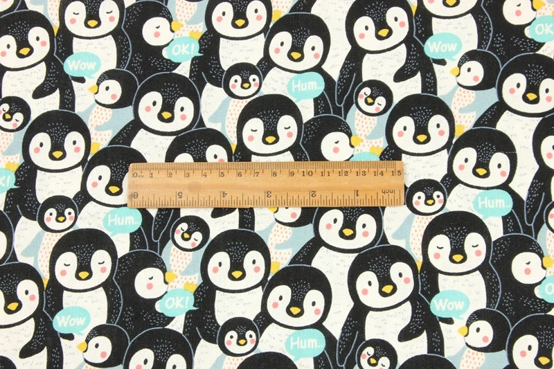 110*45 cm Lep Pingvin Tiskanje Tkanine tissus telas Debele Bombažne Tkanine Tecido DIY Ročno Šivanje mozaik Dodatki