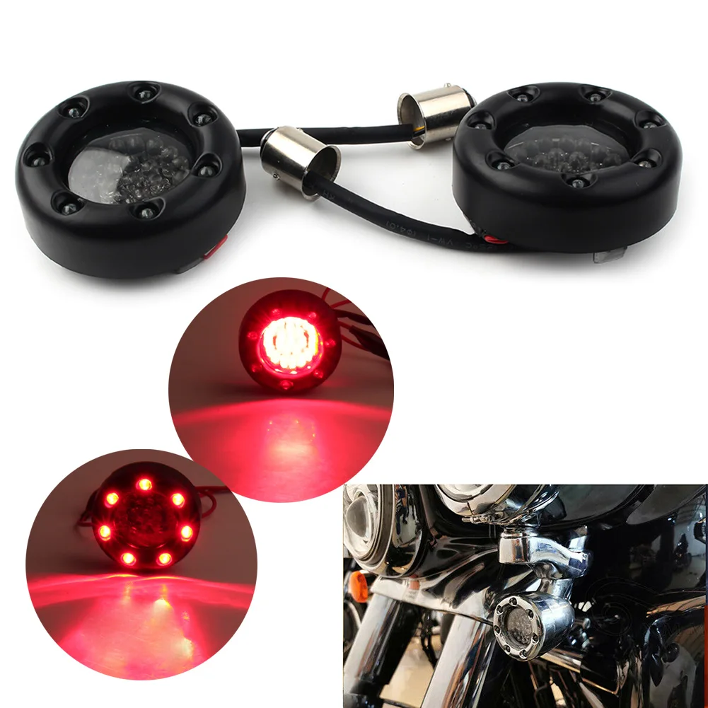 1157 Rdeča LED Sijaj Črno Trim Obroč Motocikel Vključite Opozorilne Luči za Harley Sportster Touring Dyna FXDF FXDB FXDC FLFB itd.