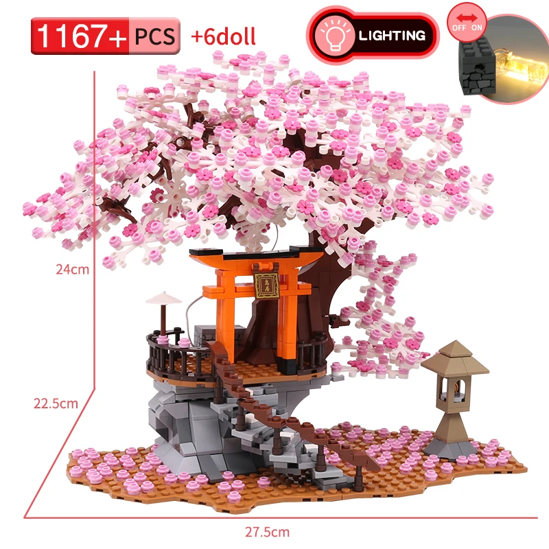 1167+kos Mesto Street View Ideja Sakura Inari Svetišče Opeke Prijatelji Češnjev Cvet Tehnika Ustvarjalec Hiše, Drevesa, Gradbeni Bloki Igrače