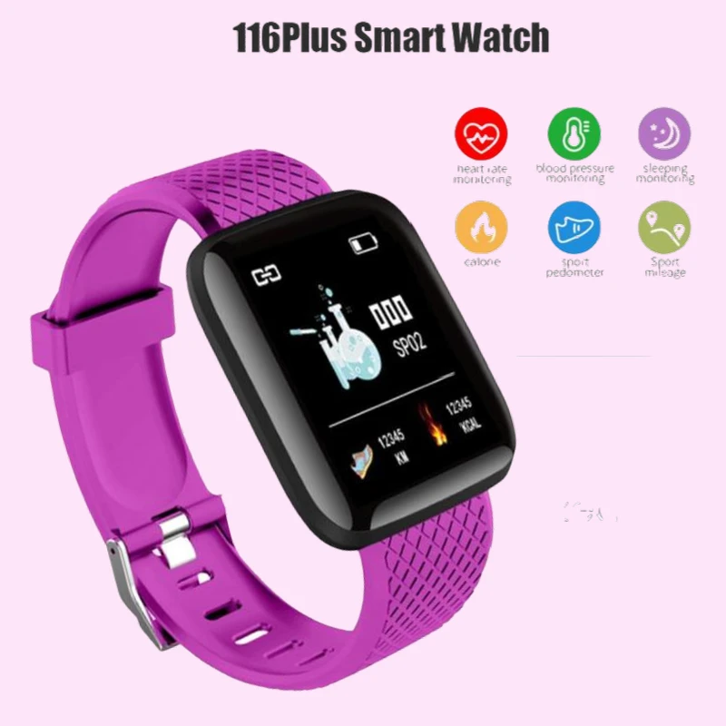 116Plus Ženske Smart Gledanje Digitalnih Športnih Pametna Zapestnica Srčni utrip Watch Srčnega utripa IP67 Nepremočljiva Smart Manžeta
