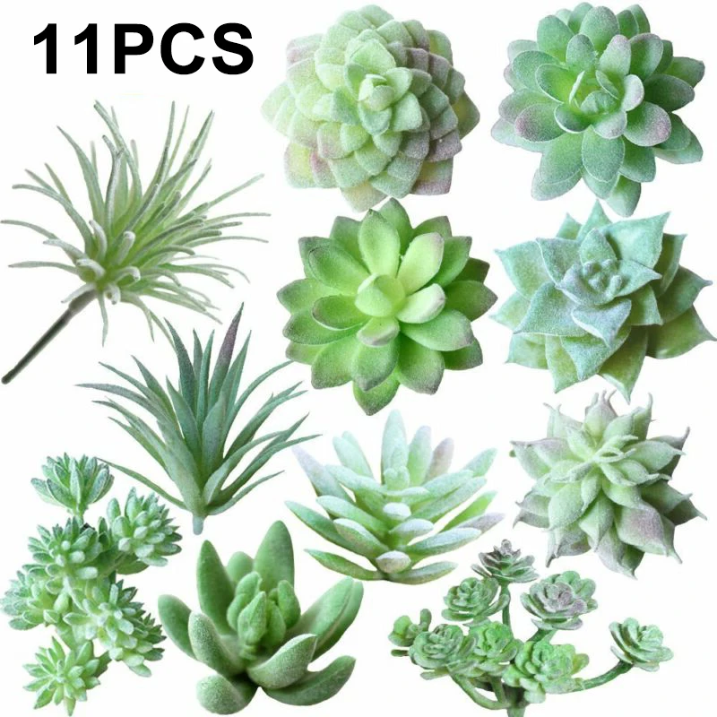 11pcs/Set Mešani Umetno Succulents Rastlin Ponaredek Rastline na Vrtu Home Office Dekor