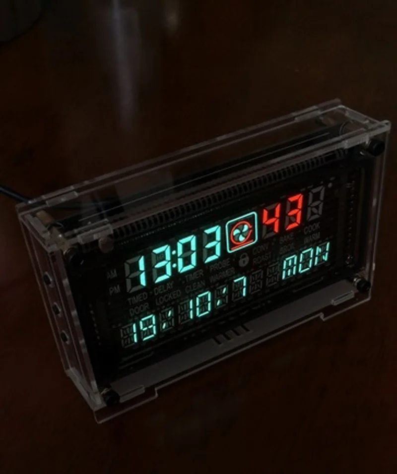 12 / 24-urna Visoko Precizne VFD ura Elektronskih čas RX8025T VFD zaslon Uro / minute / sekunde /dan / teden LED Uhr