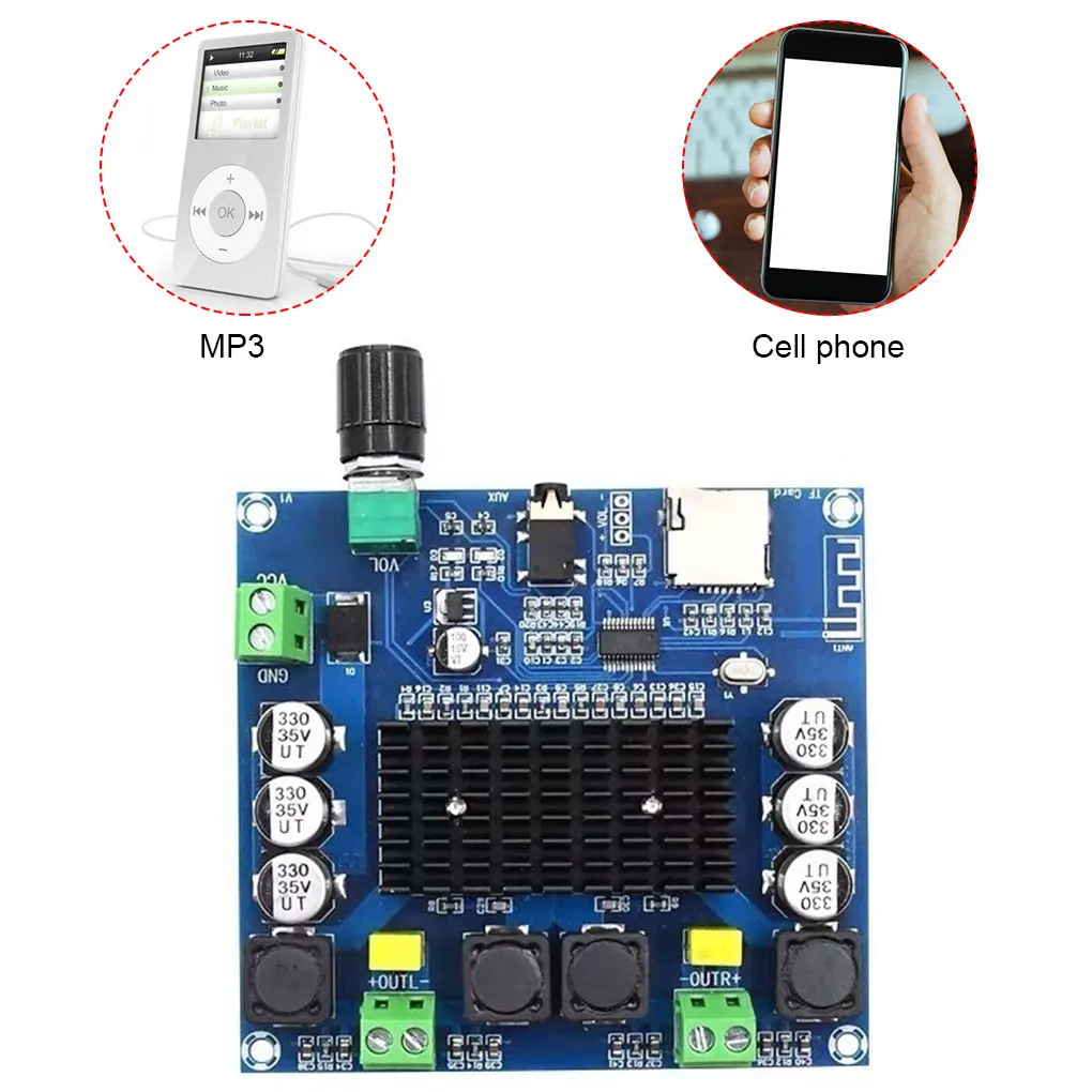 12-24V Bluetooth Ojačevalnik Odbor 200W Stereo Audio Ojačevalnik z TF Card Reža 3,5 mm Avdio Vhod