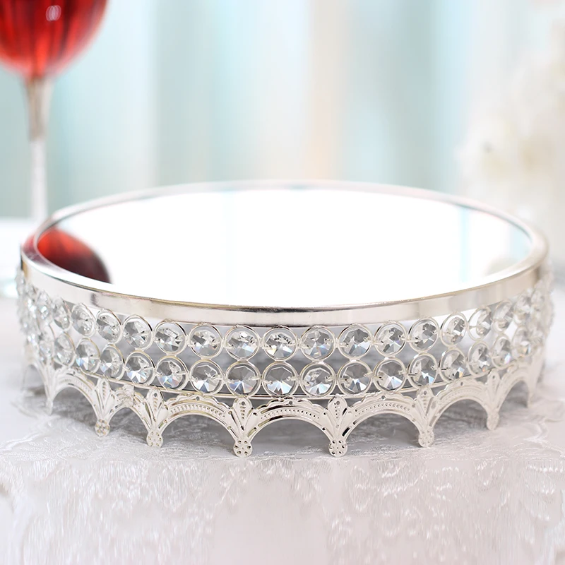 12 inch Kristalno kroglice torto stojalo srebrno/pozlačen ogledalo površine sladica stati 10