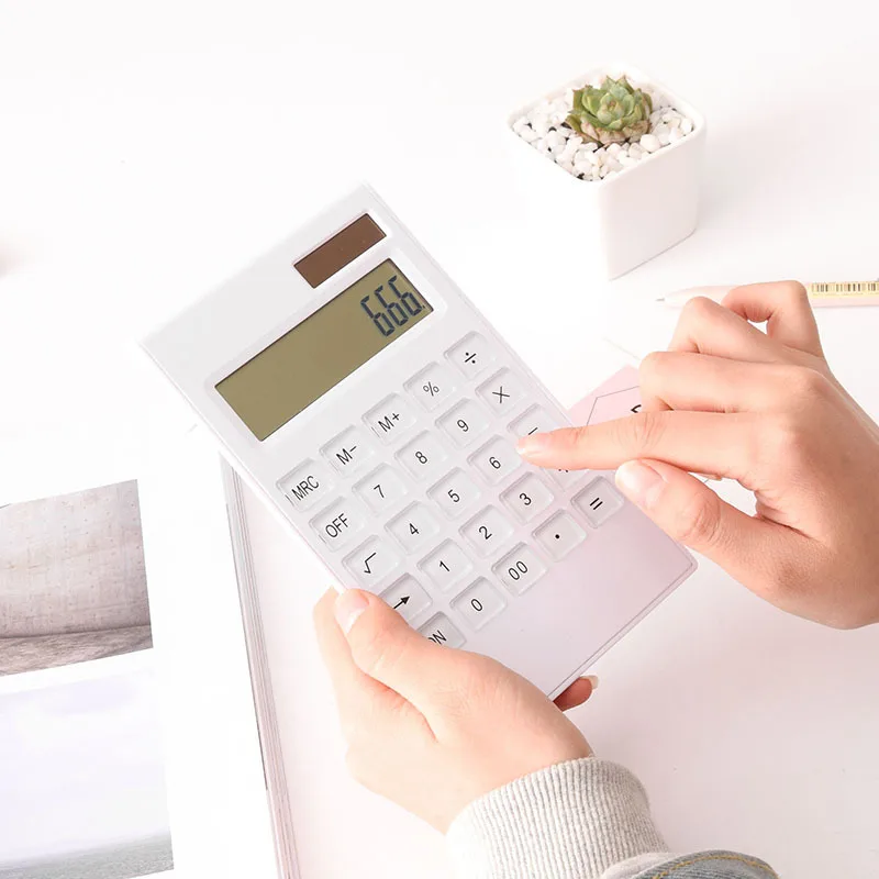 12 mestno kristalno tipko dvojno moč prenosni velik zaslon kalkulator finančno računovodstvo zalog urad za gospodinjstvo pisalne potrebščine