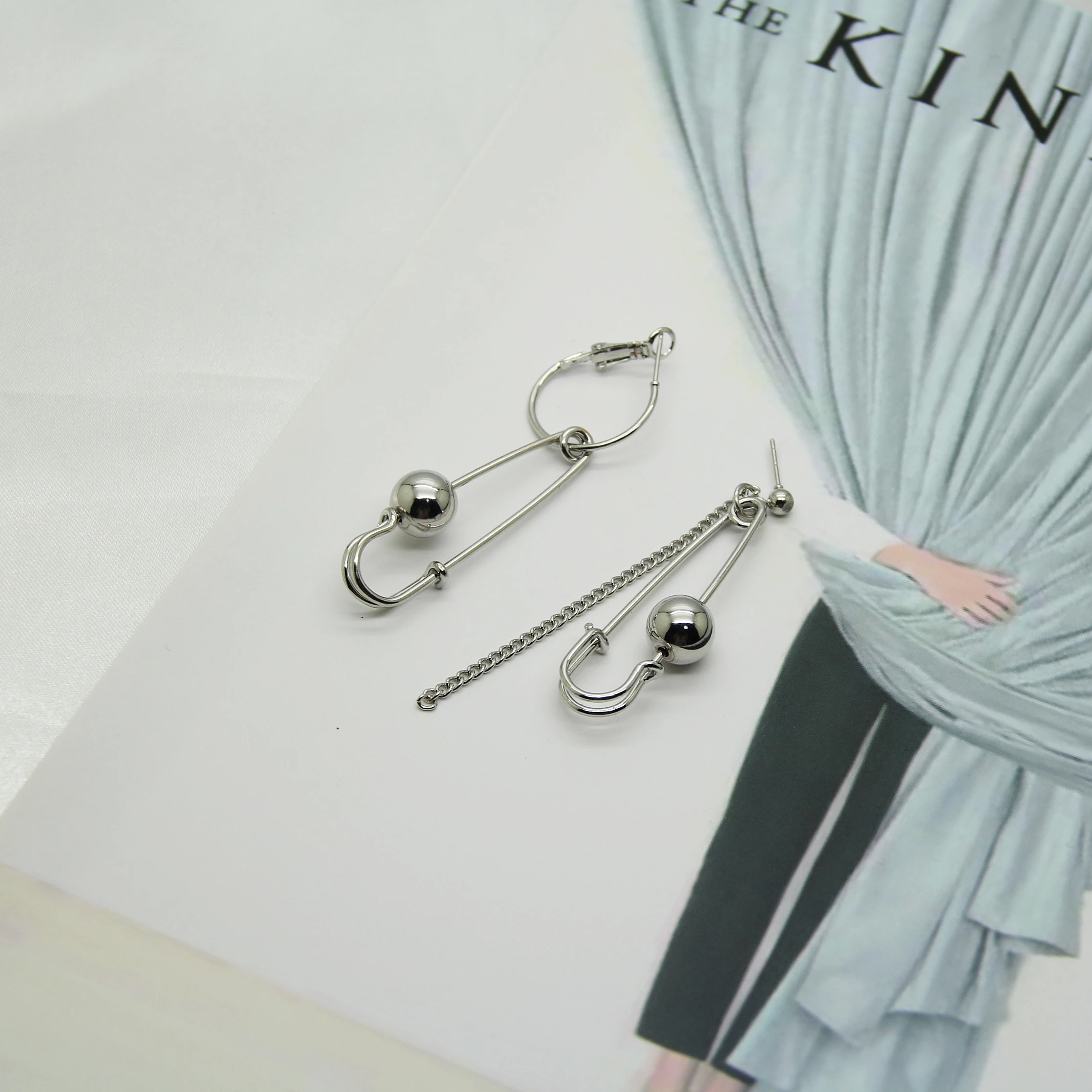 12 par /veliko modni nakit kovinski varnost pin uhani