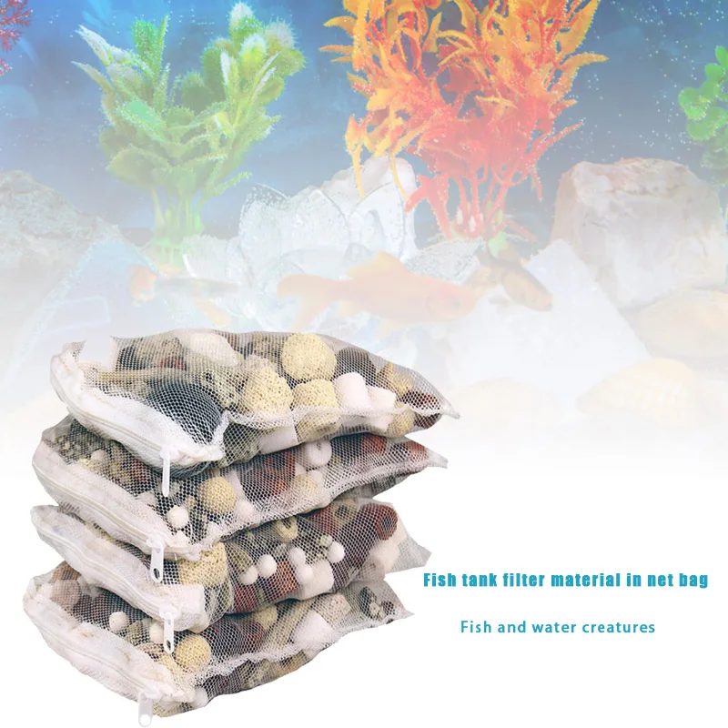 12-v-1 Akvarij Filter Media Materiala Bio Ball Fish Tank Srednje Akvarij Pribor z Neto Vrečko XHC88