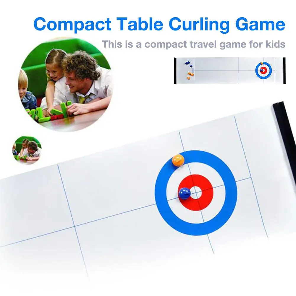 120*28 CM Zložljive Mize Mini Curling Žogo Namizni Curling Igra Kompakten Curling Družino, Igre Za Otrok, Odraslih Družinskih Šoli Potovanja