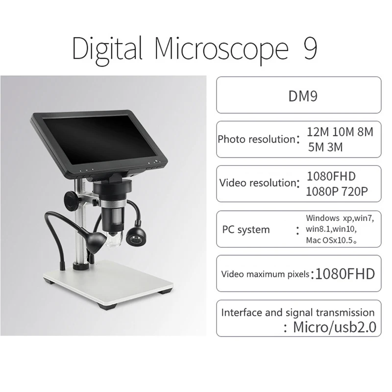 1200/1000X Mikroskopom Strokovno Digitalni Elektronski Slike, Video Mikroskopom Pcb matične plošče Popravilo Notranjih Povečevalno Steklo