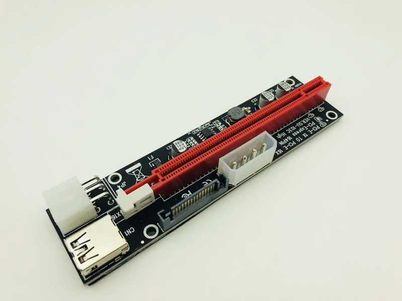 12PCS 3 v 1 4pin 6pin Black SATA PCI-E Express 1x 4x 8x 16x razširitveno napravo USB 3.0 PCI-E Riser vmesniško Kartico Za Bitcoin Rudar Rudarstvo