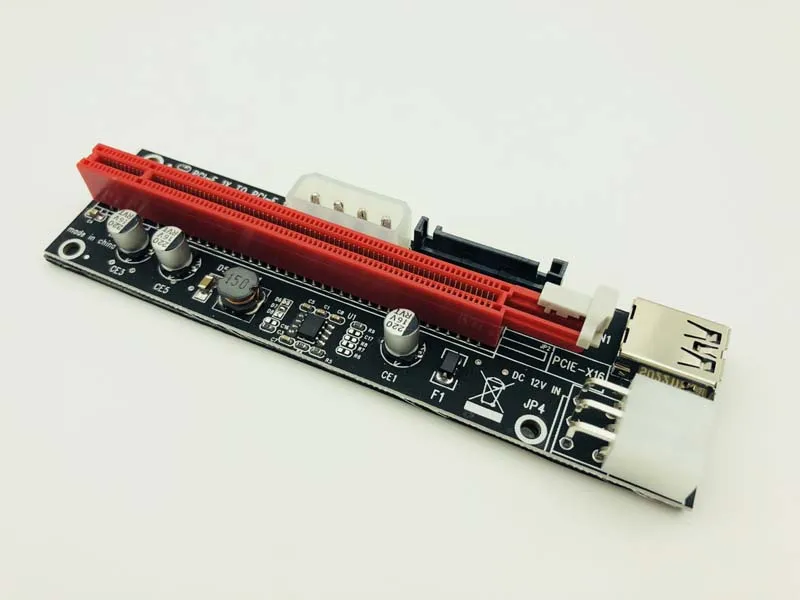12PCS 3 v 1 4pin 6pin Black SATA PCI-E Express 1x 4x 8x 16x razširitveno napravo USB 3.0 PCI-E Riser vmesniško Kartico Za Bitcoin Rudar Rudarstvo