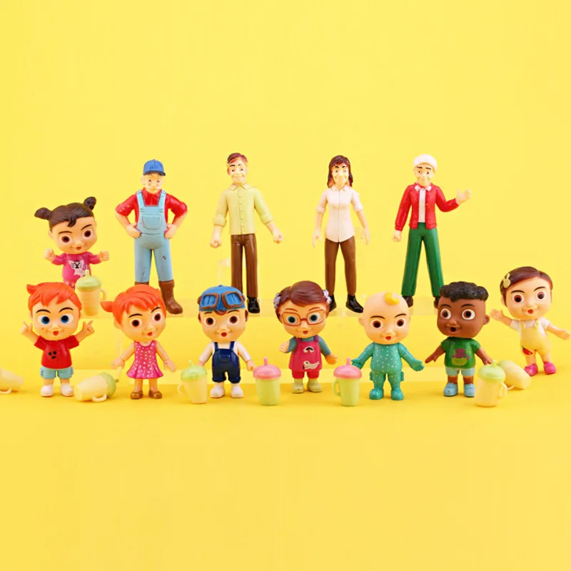 12pcs Cocomelon Številke Cute Anime PVC figuric Zbirateljske Model Igrače Rojstni dan Božična Darila Za Otroke