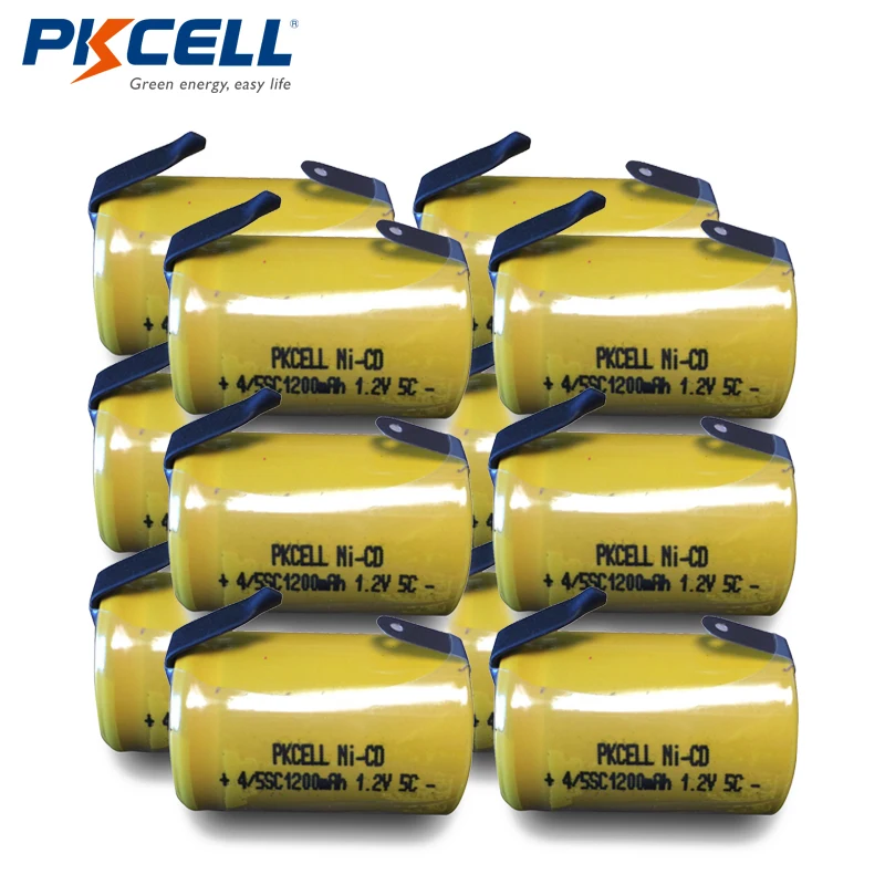 12pcs PKCELL 4/5 SC batteria 4/5 SubC baterije za ponovno Polnjenje Baterije 1,2 V 1200mAh Ni-Cd 4/5SC Baterije