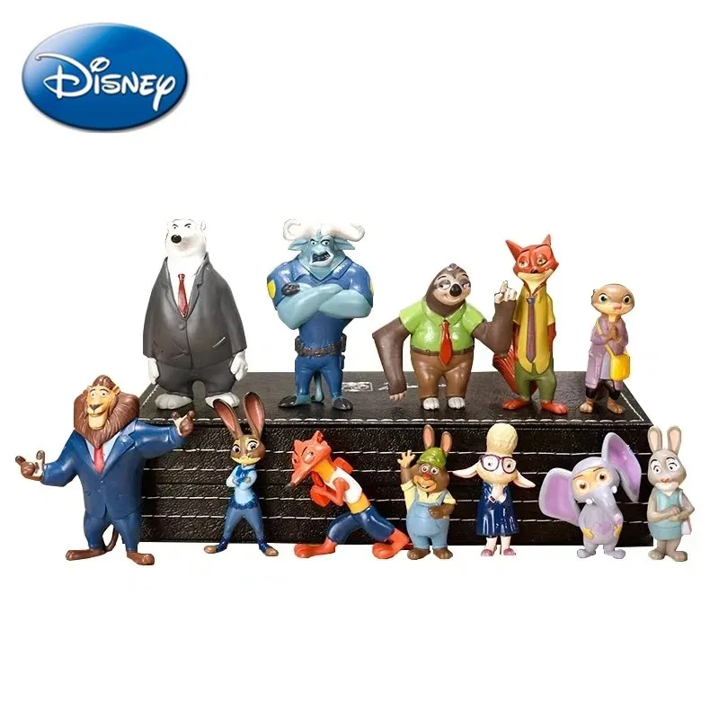 12Pcs/Set Disney Zootropolis Risani Akcijski Model Lutka Igrače Anime Številke Judy Hopps Nick Wilde Lisica, Zajec Otroci Darila Božič