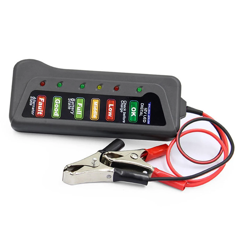 12V Akumulator Tester Digitalni Alternator Tester Mini 6 LED Osvetlitev Zaslona Avto Orodje za Diagnostiko, Avto Baterijo Tester za Avto