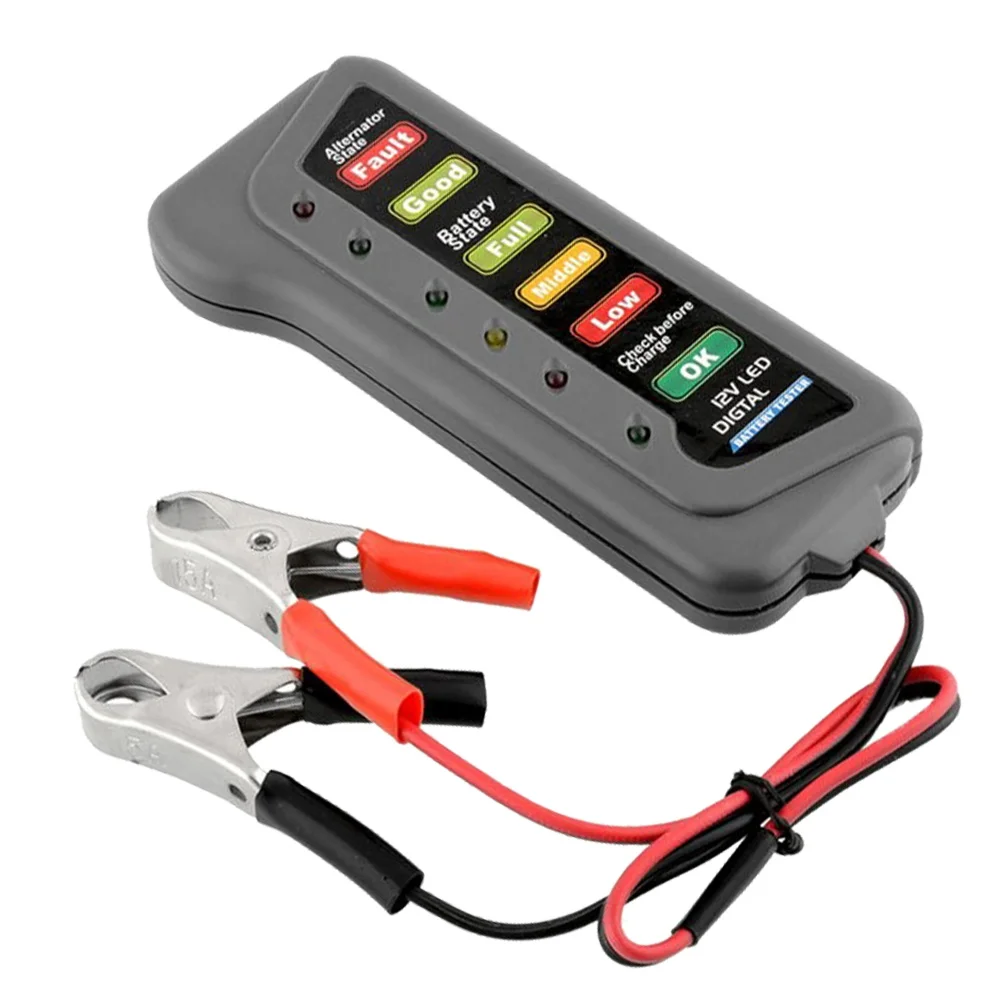 12V Akumulator Tester Digitalni Alternator Tester Mini 6 LED Osvetlitev Zaslona Avto Orodje za Diagnostiko, Avto Baterijo Tester za Avto