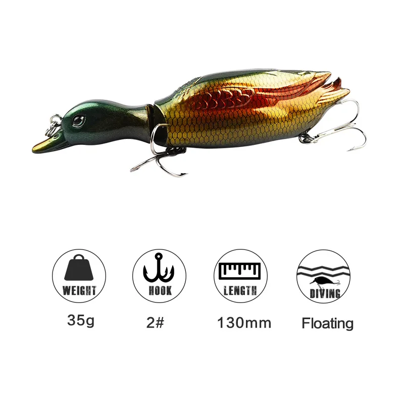 13 cm 34 g Raca Fishing Lure Spojen Težko Vabe Umetnih Vab Ščuka/Floating Wobblers za Ribolov Crankbait Swimbait
