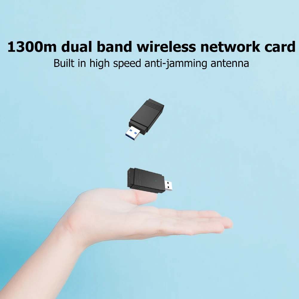 1300Mbps Omrežna Kartica Adapter Bluetooth Dongle 5.0 WiFi Dual Band USB Brezžično za uporabo v Gospodinjstvu Računalniške Opreme