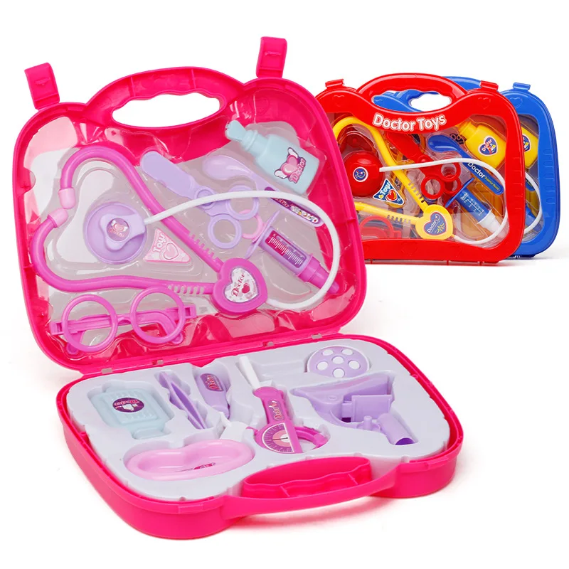13Pcs/nastavite polje z Otroki zdravnik igrača pretvarjamo, imajo določene prenosni kovček medicinske orodje otroci igra hiša igrače